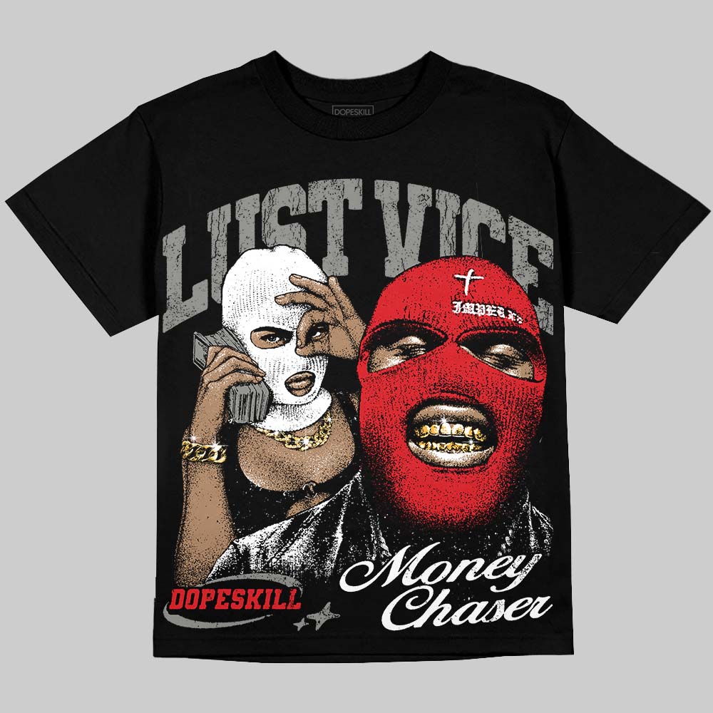 Jordan 4 Bred DopeSkill Oversize Print T-Shirt Lust Vice Graphic Streetwear - Black