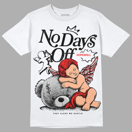 Jordan Spizike Low Bred DopeSkill T-Shirt New No Days Off Graphic Streetwear - White 