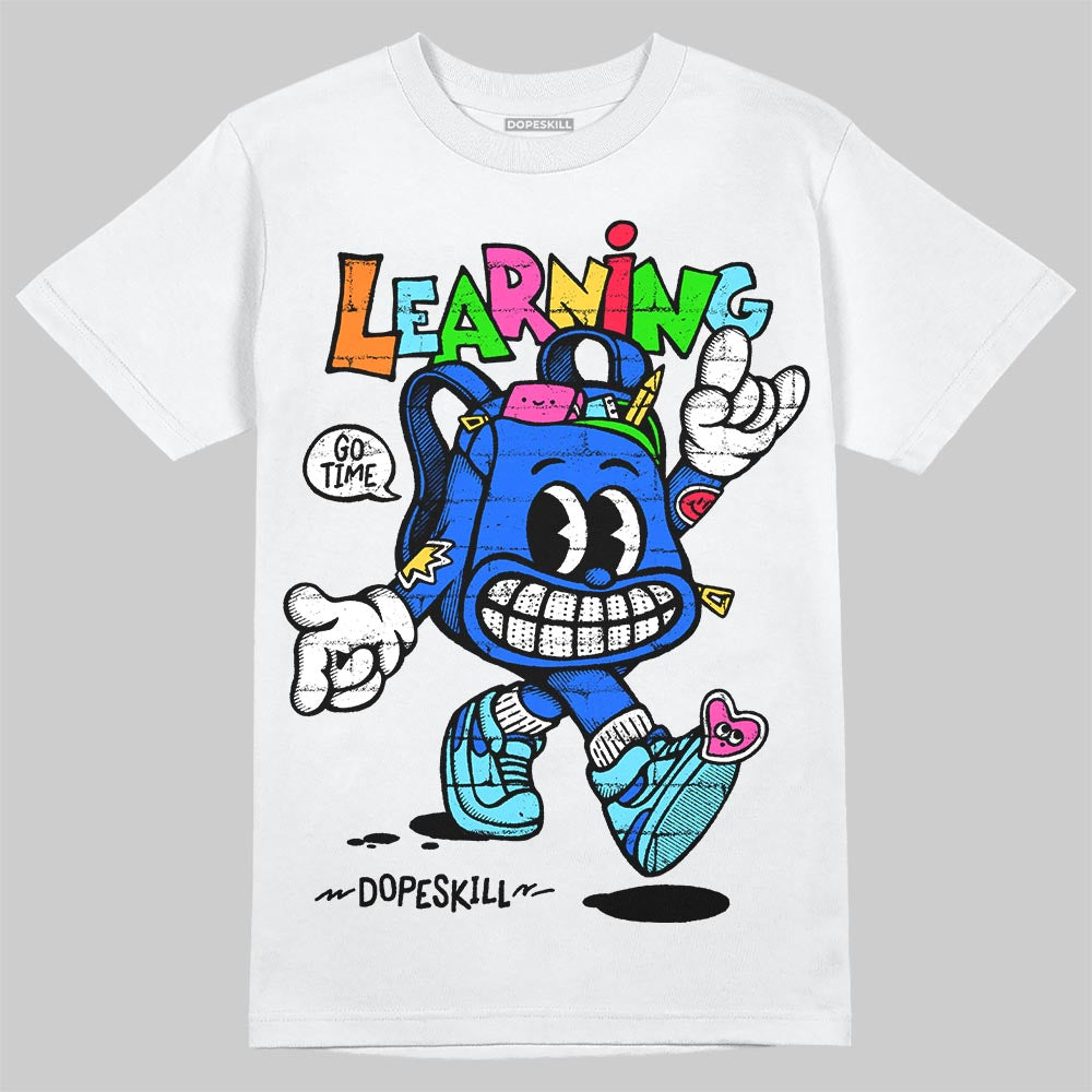 Royal Blue Sneakers DopeSkill T-Shirt Learning Graphic Streetwear - White