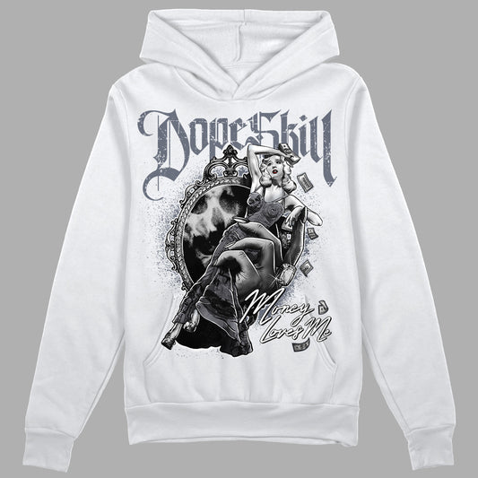 Jordan 14 Retro 'Stealth' DopeSkill Hoodie Sweatshirt Money Loves Me Graphic Streetwear - White