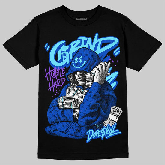 Royal Blue Sneakers DopeSkill T-Shirt Grind Pray Graphic Streetwear - Black
