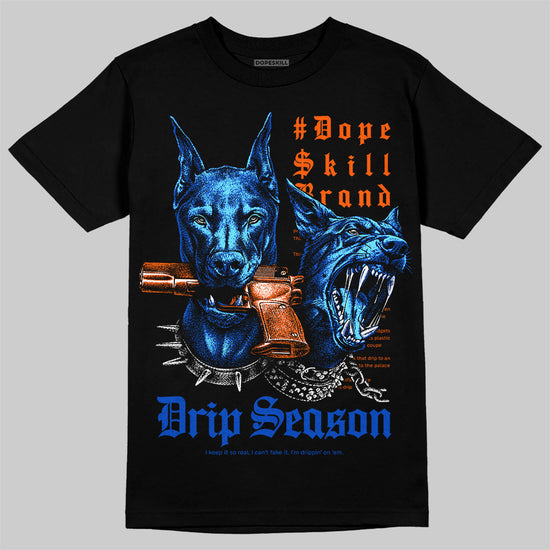 Royal Blue Sneakers DopeSkill T-Shirt New Drip Season Graphic Streetwear - Black