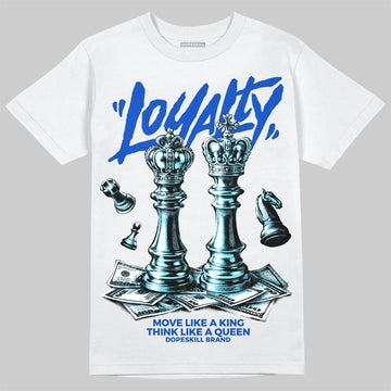 Royal Blue Sneakers DopeSkill T-Shirt Loyalty Graphic Streetwear - White