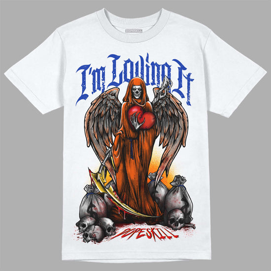 Dunk Low Futura Orange Blaze DopeSkill T-Shirt New I'm Loving It Graphic Streetwear - White