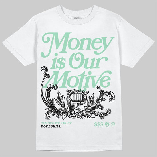 SB Dunk Low Rodeo Tourmaline DopeSkill T-Shirt Money Is Our Motive Typo Graphic Streetwear - White