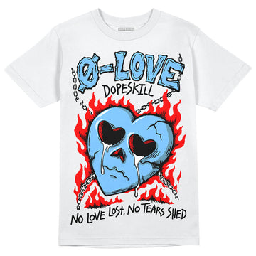 University Blue Sneakers DopeSkill T-Shirt Crying Heart Graphic Streetwear - White