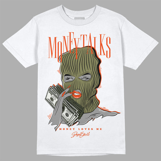 Olive Sneakers DopeSkill T-Shirt Money Talks Graphic Streetwear - White