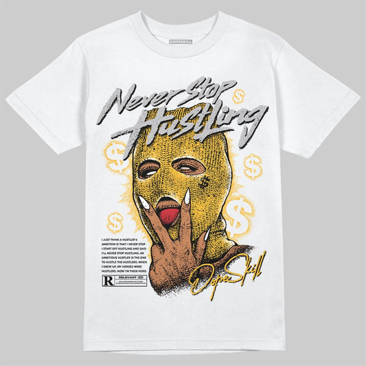 Jordan 5 'Tokyo' DopeSkill T-Shirt Never Stop Hustling Graphic Streetwear - White