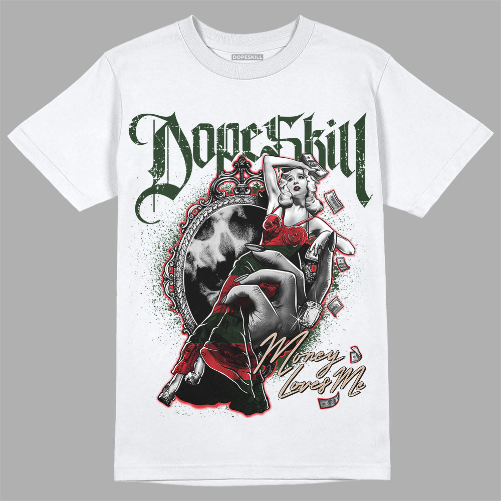 Dunk Low Freddy Krueger DopeSkill T-Shirt Money Loves Me Graphic Streetwear - White 