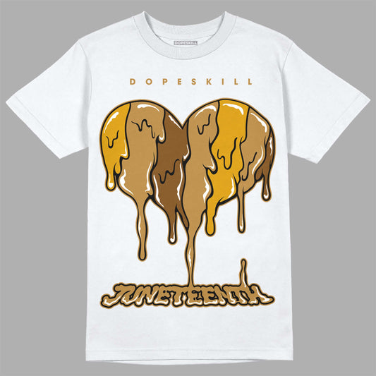 Jordan 13 Wheat 2023 DopeSkill T-Shirt Juneteenth Heart Graphic Streetwear - White