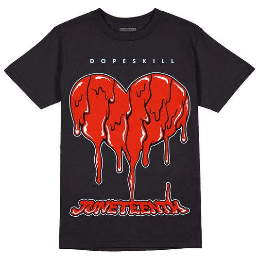 Jordan 6 Retro Toro Bravo DopeSkill T-Shirt Juneteenth Heart Graphic Streetwear - Black