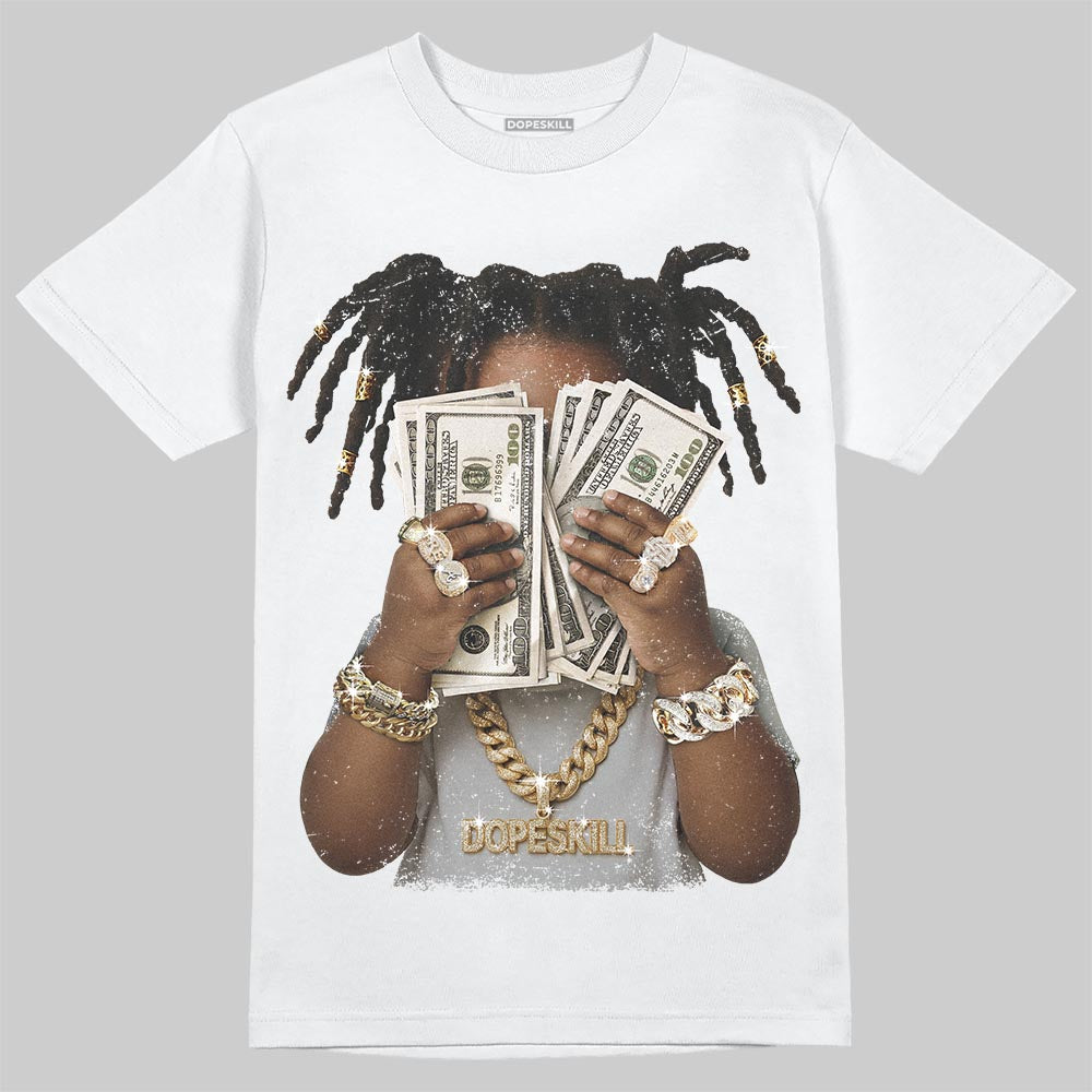 Jordan 12 Black Wolf Grey DopeSkill T-Shirt Rich Youth Graphic Streetwear - White