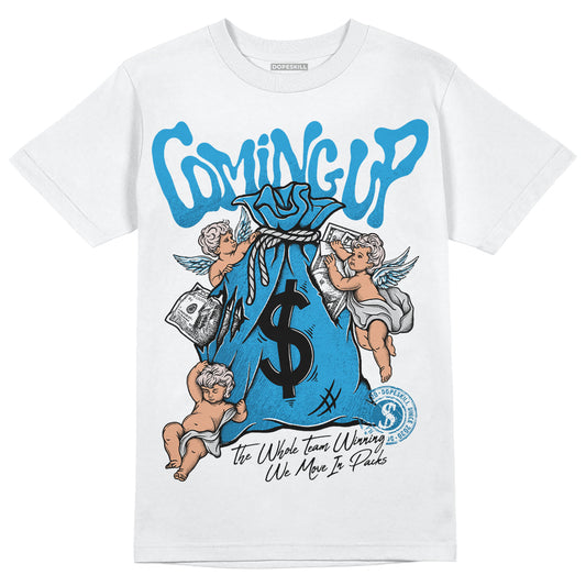 Jordan 4 Retro Military Blue DopeSkill T-Shirt Money Bag Coming Up Graphic Streetwear - White