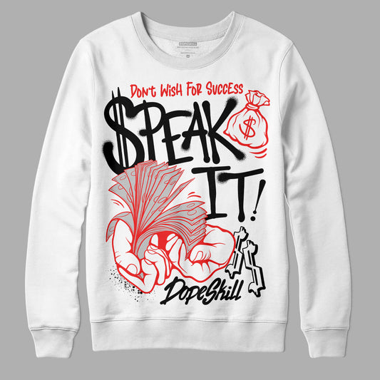 Jordan Spizike Low Bred DopeSkill Sweatshirt Speak It Graphic Streetwear - White 