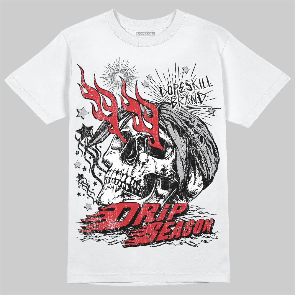 Jordan 4 OG “White Cement” DopeSkill T-Shirt Drip Season Graphic Streetwear - White