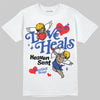 Royal Blue Sneakers DopeSkill T-Shirt New Love Heals Graphic Streetwear - White