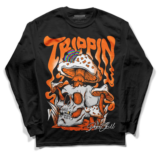 Orange, Black & White Sneakers DopeSkill Long Sleeve T-Shirt Trippin Graphic Streetwear - Black