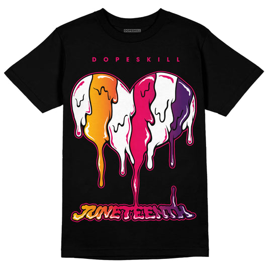 Jordan 3 Retro SP J Balvin Medellín Sunset DopeSkill T-Shirt Juneteenth Heart Graphic Streetwear - Black