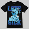 Royal Blue Sneakers DopeSkill T-Shirt Love Sick Graphic Streetwear - Black