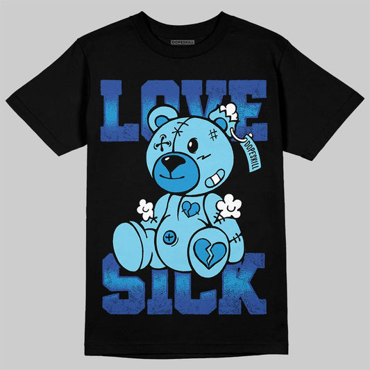 Royal Blue Sneakers DopeSkill T-Shirt Love Sick Graphic Streetwear - Black