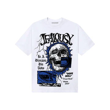 Royal Blue Sneakers DopeSkill T-Shirt Jealousy Graphic Streetwear - White