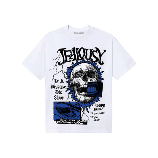 Royal Blue Sneakers DopeSkill T-Shirt Jealousy Graphic Streetwear - White