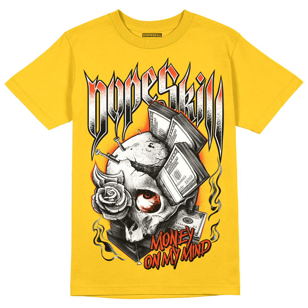 Jordan 4 Retro “Vivid Sulfur” DopeSkill Yellow T-shirt Money On My Mind Graphic Streetwear 