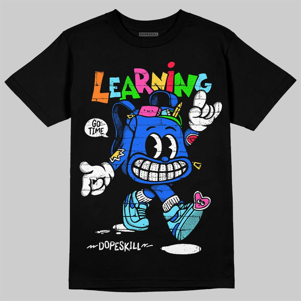 Royal Blue Sneakers DopeSkill T-Shirt Learning Graphic Streetwear - Black