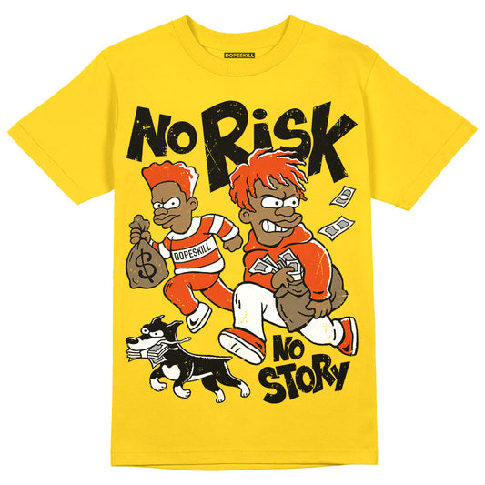 Yellow Sneakers DopeSkill Gold T-Shirt No Risk No Story Graphic Streetwear