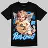 Jordan 11 University Blue DopeSkill T-Shirt Real Ones Angel Graphic Streetwear - Black