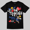 Royal Blue Sneakers DopeSkill T-Shirt New Love Heals Graphic Streetwear - Black