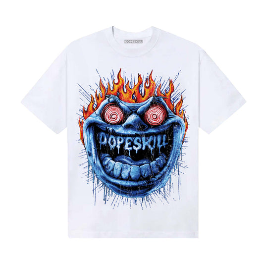 Royal Blue Sneakers DopeSkill T-Shirt Hellfire Graphic Streetwear - White