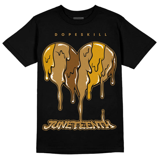 Jordan 13 Wheat 2023 DopeSkill T-Shirt Juneteenth Heart Graphic Streetwear - Black