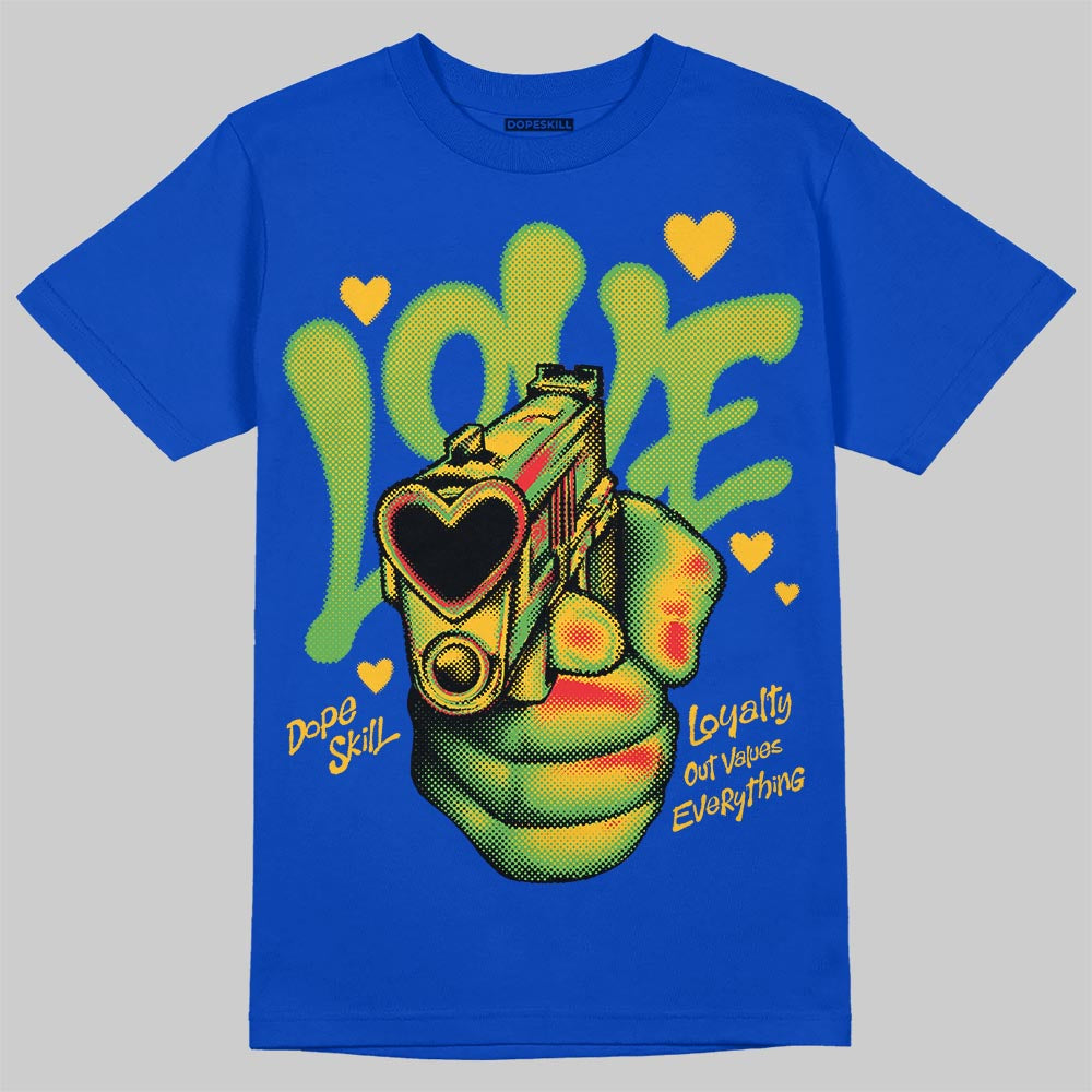 Royal Blue Sneakers DopeSkill T-Shirt Love Shot Graphic Streetwear - Royal