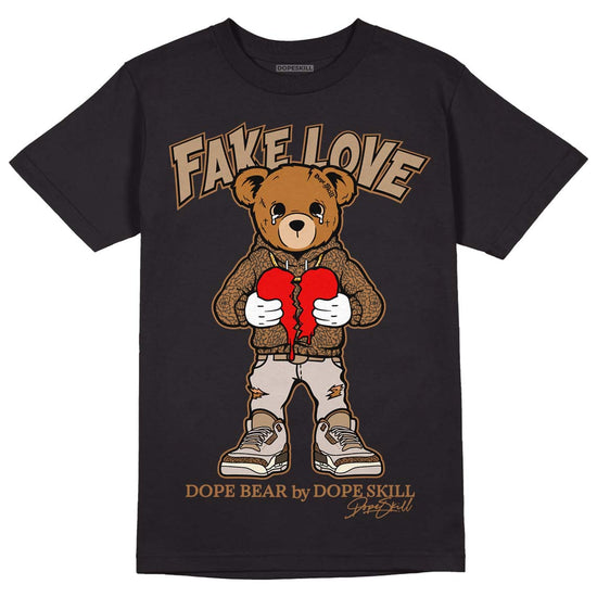 Jordan 3 Retro Palomino DopeSkill T-Shirt Fake Love Graphic Streetwear - Black