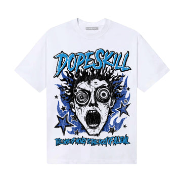 Royal Blue Sneakers DopeSkill T-Shirt Root of Evil Graphic Streetwear - White