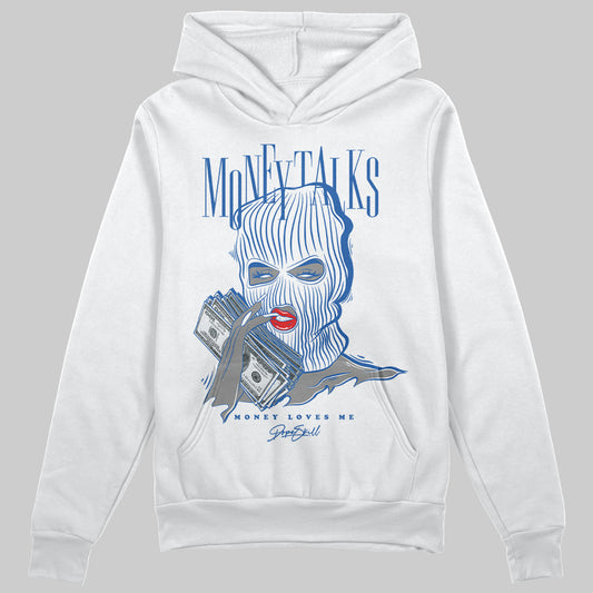 Jordan 12 “Blueberry” DopeSkill Hoodie Sweatshirt Money Talks Graphic Streetwear - White