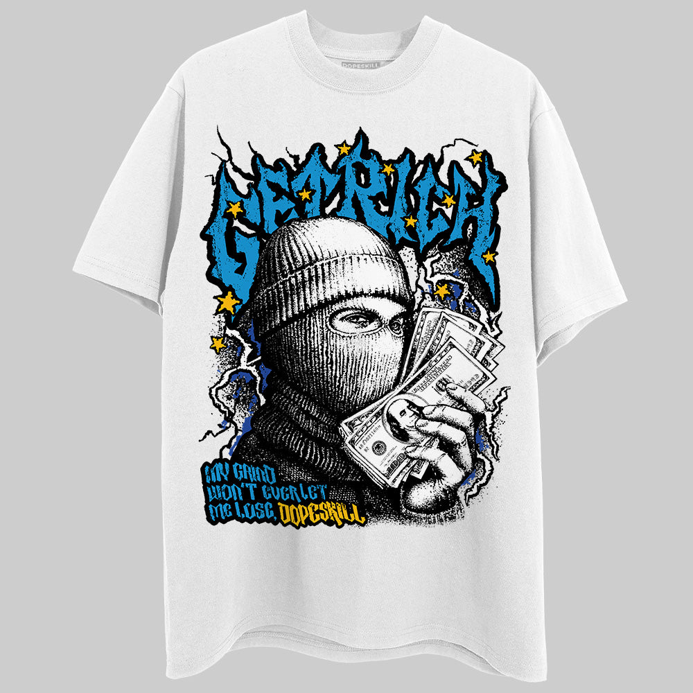 Royal Blue Sneakers DopeSkill T-Shirt Wealthy Graphic Streetwear - White