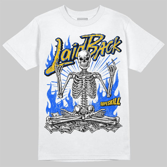 Royal Blue Sneakers DopeSkill T-Shirt Laid Back Graphic Streetwear - White 