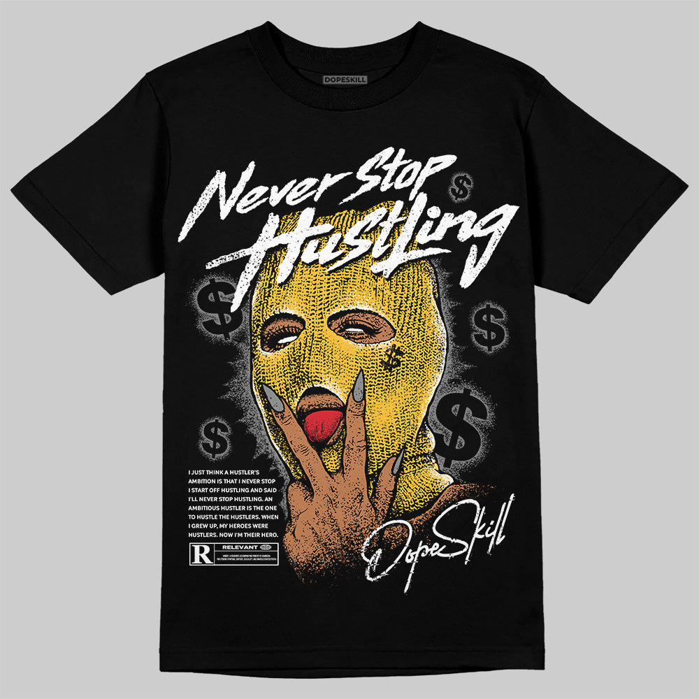 New Balance 9060 Varsity Gold (GS) DopeSkill T-Shirt Never Stop Hustling Graphic Streetwear - Black