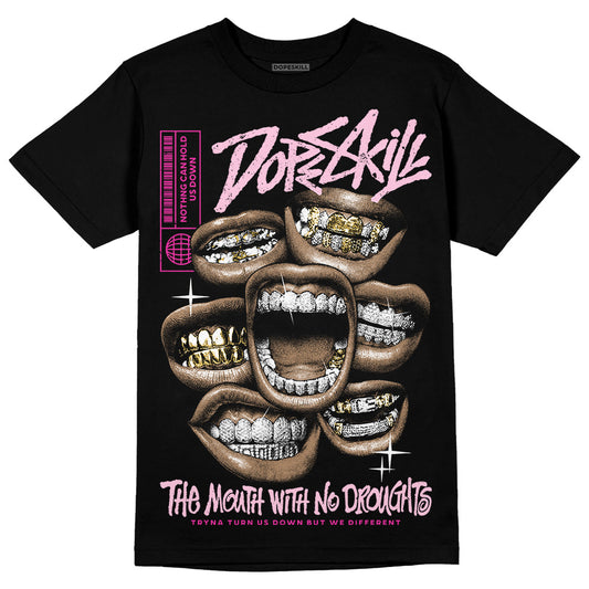 Dunk Low GS 'Triple Pink' DopeSkill T-Shirt The Mouth With No Droughts Graphic Streetwear - Black