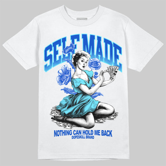 Royal Blue Sneakers DopeSkill T-Shirt Self Made Graphic Streetwear - White 