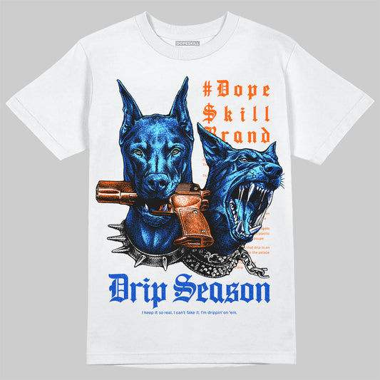 Royal Blue Sneakers DopeSkill T-Shirt New Drip Season Graphic Streetwear - White 
