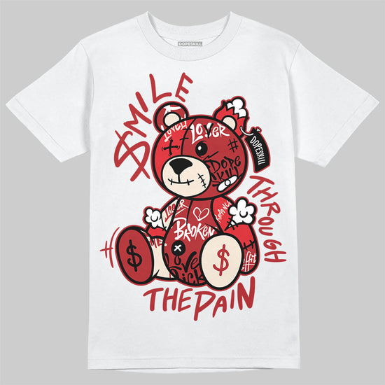 Adidas Samba OG ‘Talchum Pack ‑ Scarlet’ DopeSkill T-Shirt Smile Through The Pain Graphic Streetwear - White