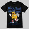 Royal Blue Sneakers DopeSkill T-Shirt Work Hard In Silence Graphic Streetwear - Black