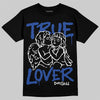 Royal Blue Sneakers DopeSkill T-Shirt True Lover Graphic Streetwear - Black
