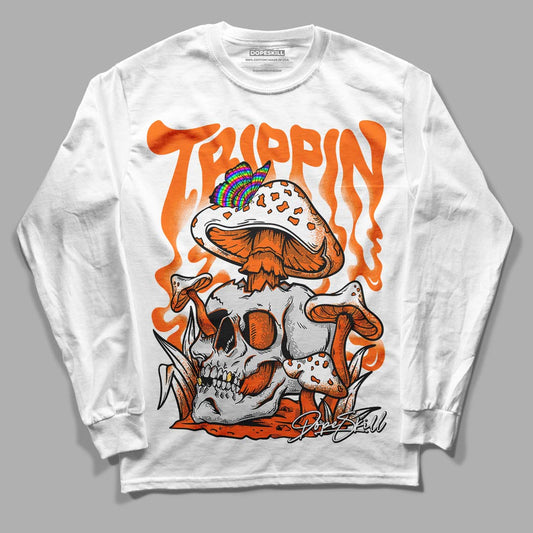 Orange, Black & White Sneakers DopeSkill Long Sleeve T-Shirt Trippin Graphic Streetwear - White