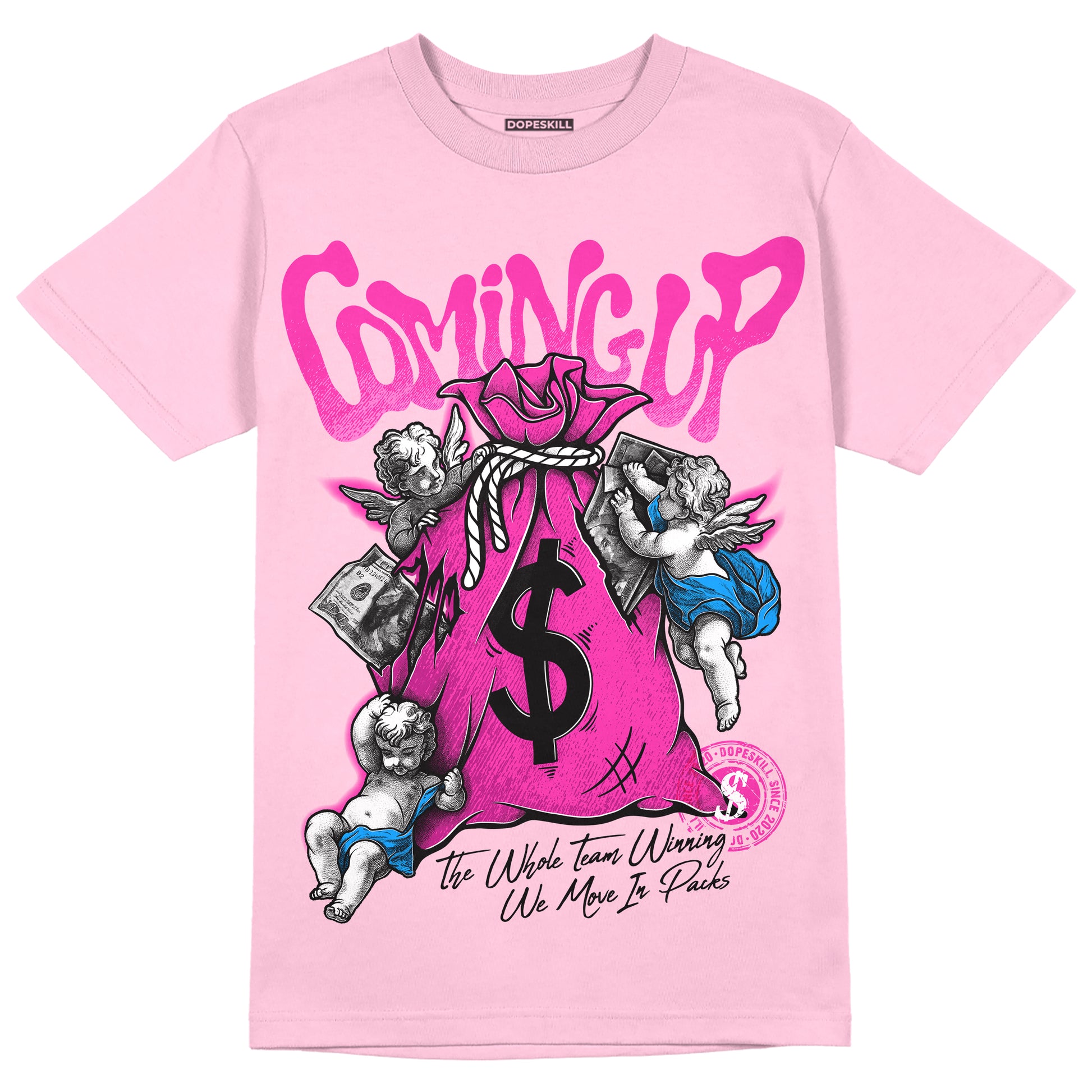 Pink Sneakers DopeSkill Pink T-shirt Money Bag Coming Up Graphic Streetwear