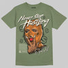 Jordan 4 Retro OG SP Undefeated (2025) DopeSkill T-Shirt Never Stop Hustling Graphic Streetwear - Military Green