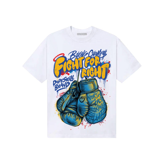 Royal Blue Sneakers DopeSkill T-Shirt Fight For Right Graphic Streetwear - White